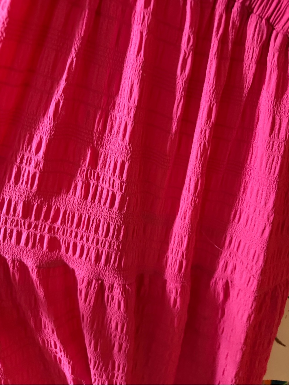 Women’s Fuchsia V-Neck Ruffle Dress - Picture 3 of 3